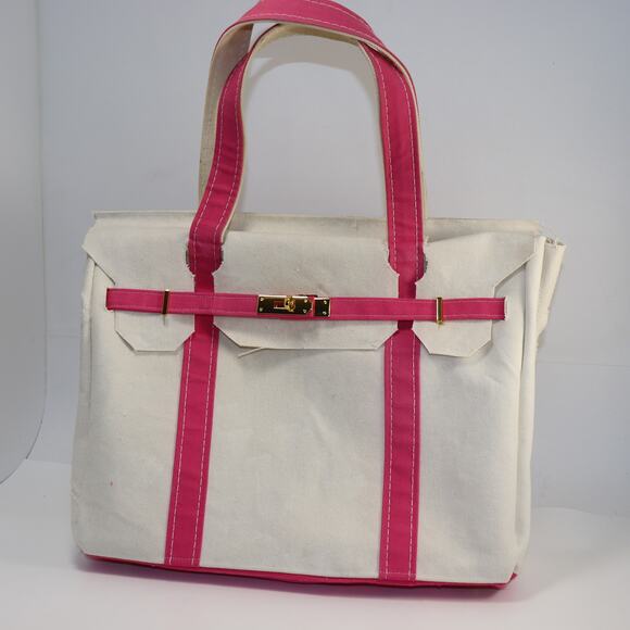 Handmade Upcycled Boat and Tote Bag – Pink Trim – Boatkin - Picture 1 of 6